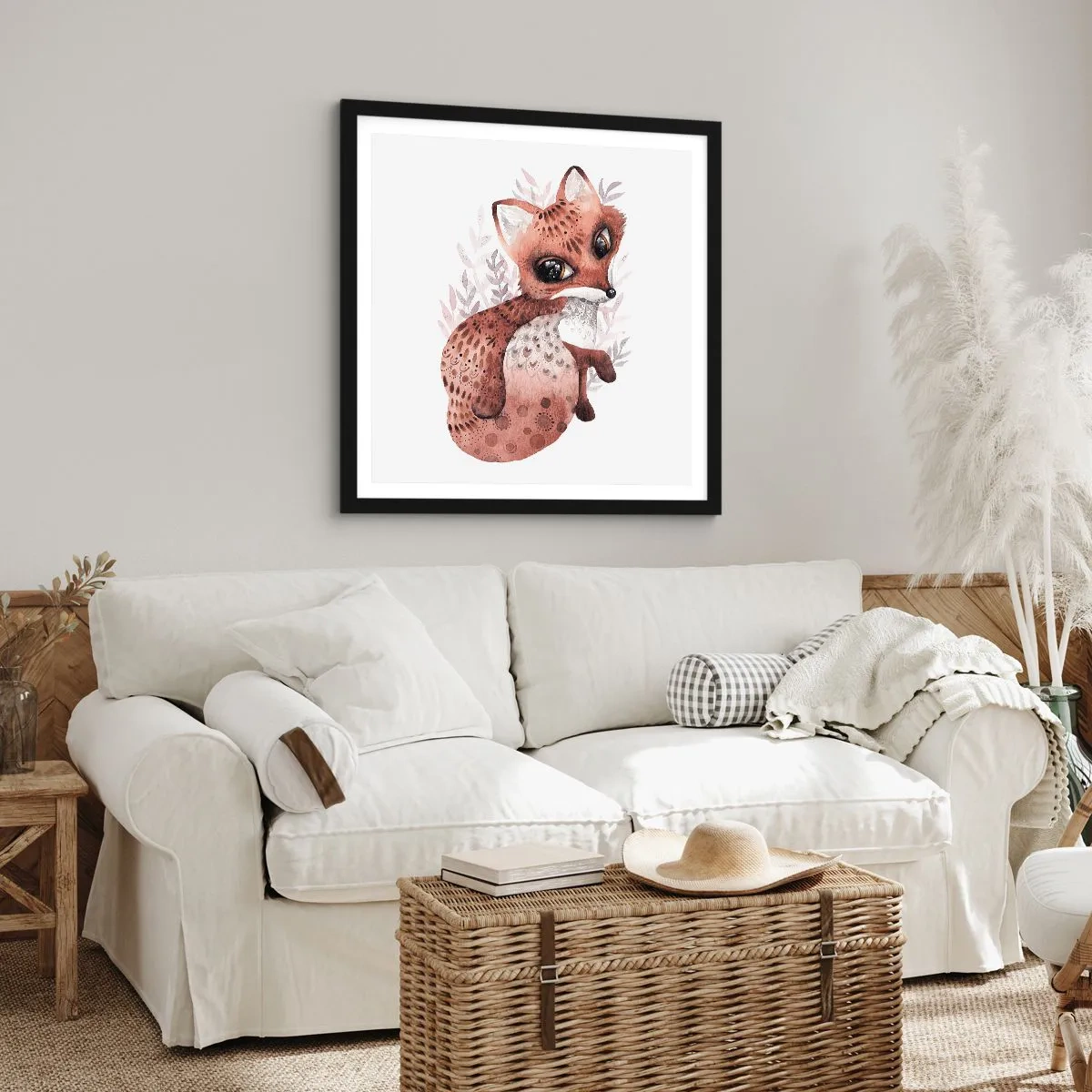 Poster in einem schwarzem Rahmen - Einfach lieben - 40x40 cm