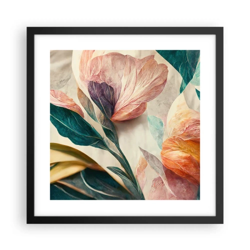Poster in einem schwarzem Rahmen - Blumen der südlichen Inseln - 40x40 cm