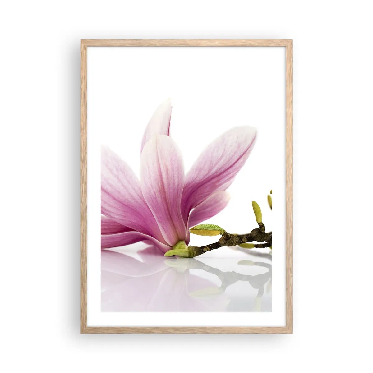 Poster in einem Rahmen aus heller Eiche - Zart wie ein Frühlingswind - 50x70 cm