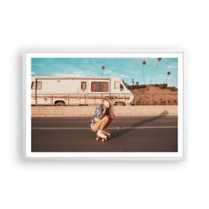 Poster in einem weißen Rahmen - Lächel bitte! - 91x61 cm