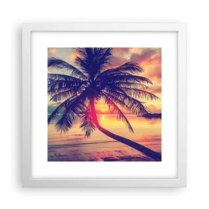 Poster in einem weißen Rahmen - Abend unter Palmen - 30x30 cm