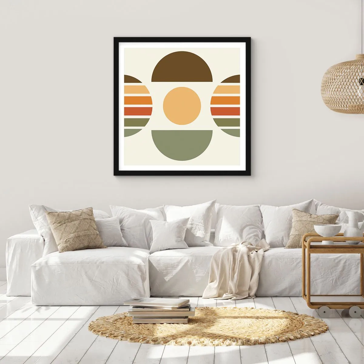 Poster in einem schwarzem Rahmen - In Erdtönen - 40x40 cm
