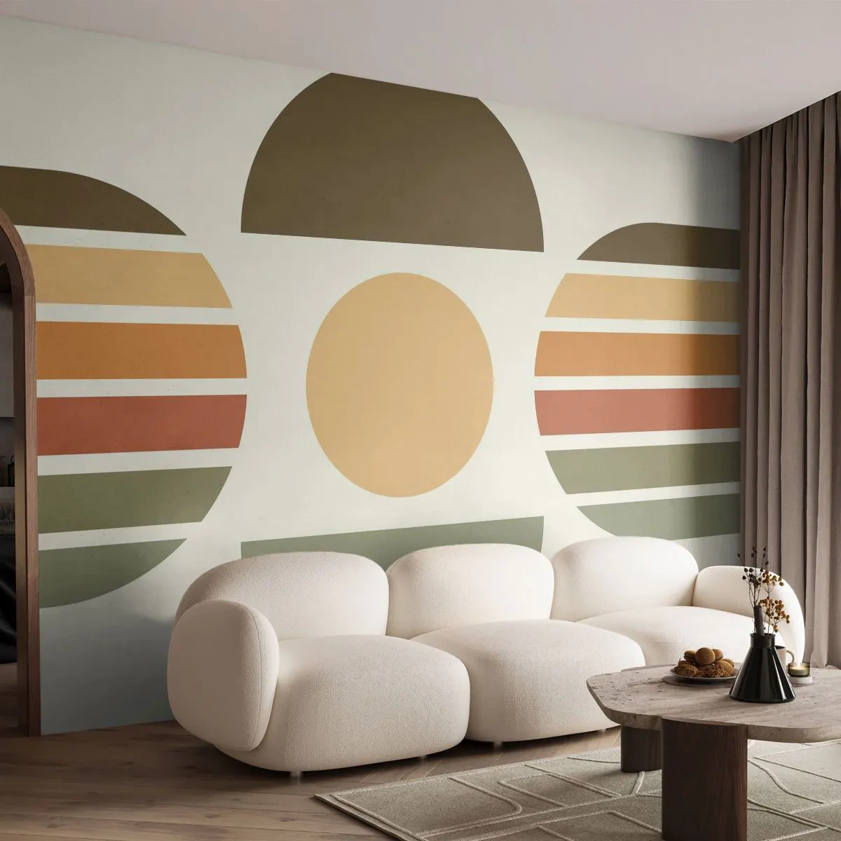 Fototapete Premium Canvas - In Erdtönen - Abstraktion, Stück, Grafik - 250x175 cm