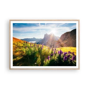 Poster in einem Rahmen aus heller Eiche - Das geheime Leben der Kräuter - 100x70 cm