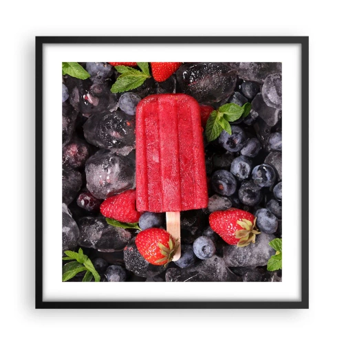 Poster in einem schwarzem Rahmen - So schmeckt der heiße Sommer - 50x50 cm