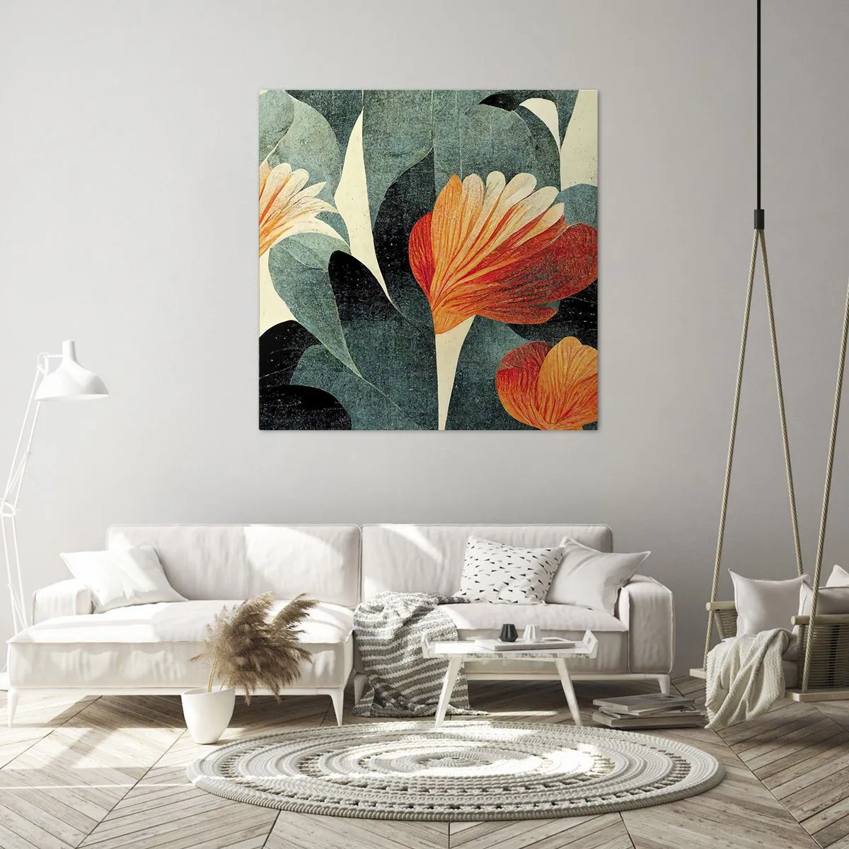 Bild auf Leinwand - Leinwandbild - Hitze der Tropen und Kühle des Grüns - 40x40 cm