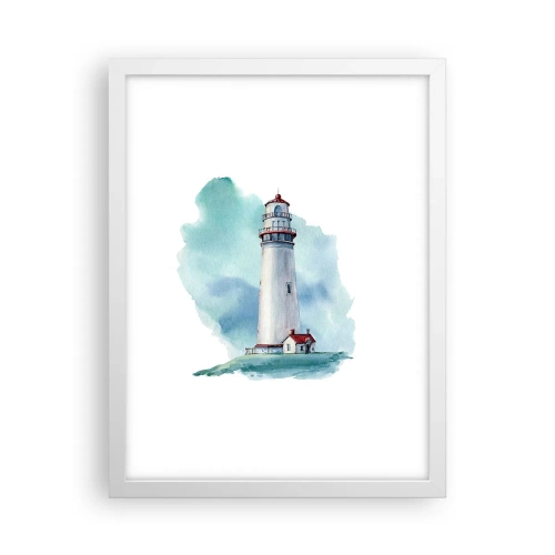 Poster in einem weißen Rahmen - Sanfte Schwester vom Blau - 30x40 cm