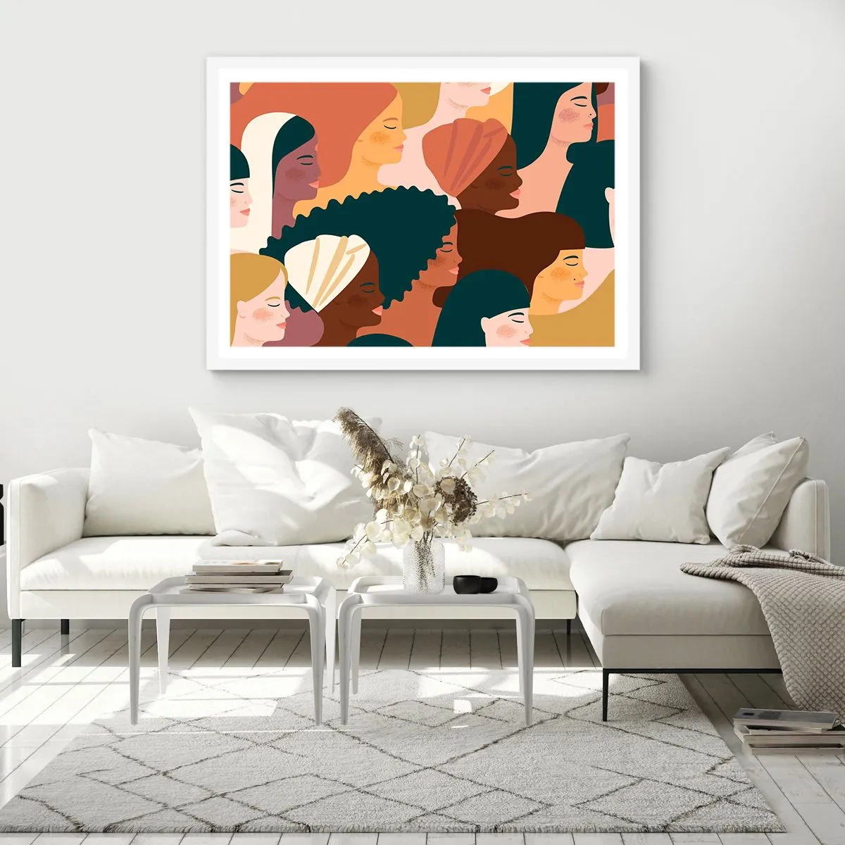 Poster in einem weißen Rahmen - Nur Weiblichkeit - 50x40 cm