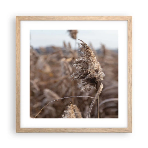 Poster in einem Rahmen aus heller Eiche - Zeit, mit dem Wind zu gehen - 40x40 cm