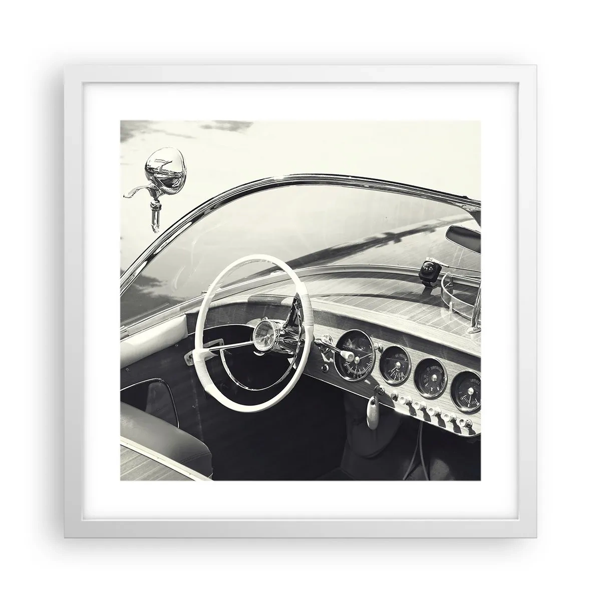 Poster in einem weißen Rahmen - Wetter für die Reichen - 40x40 cm