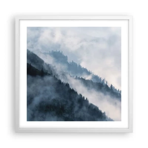 Poster in einem weißen Rahmen - Mystik der Berge - 50x50 cm