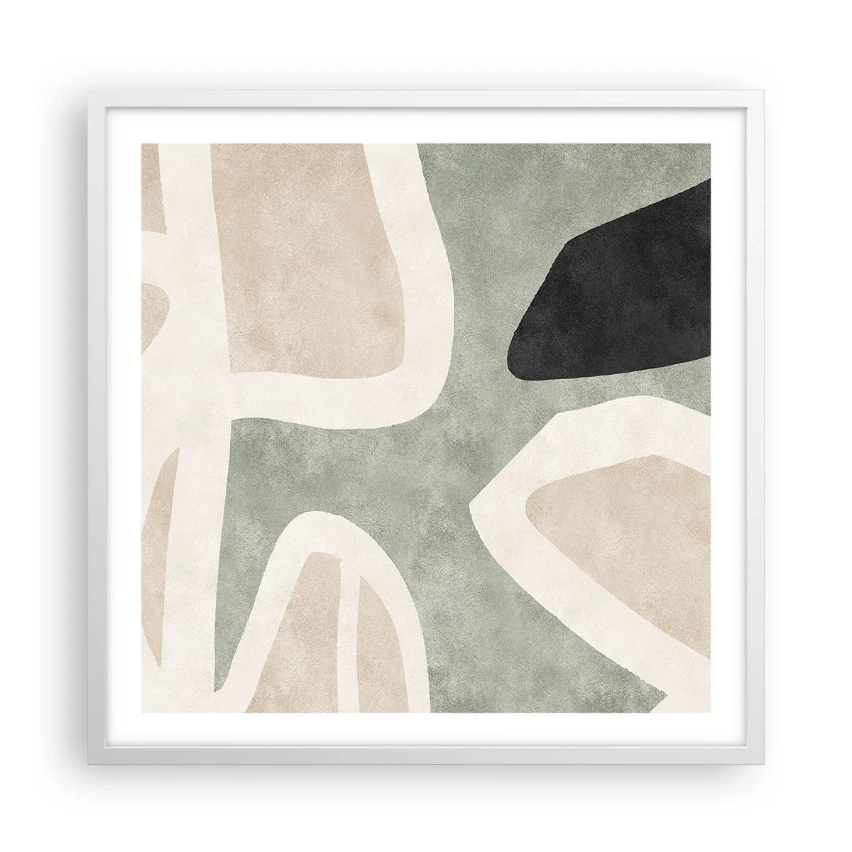 Poster in einem weißen Rahmen - Komposition mit schwarzem Motiv - 60x60 cm