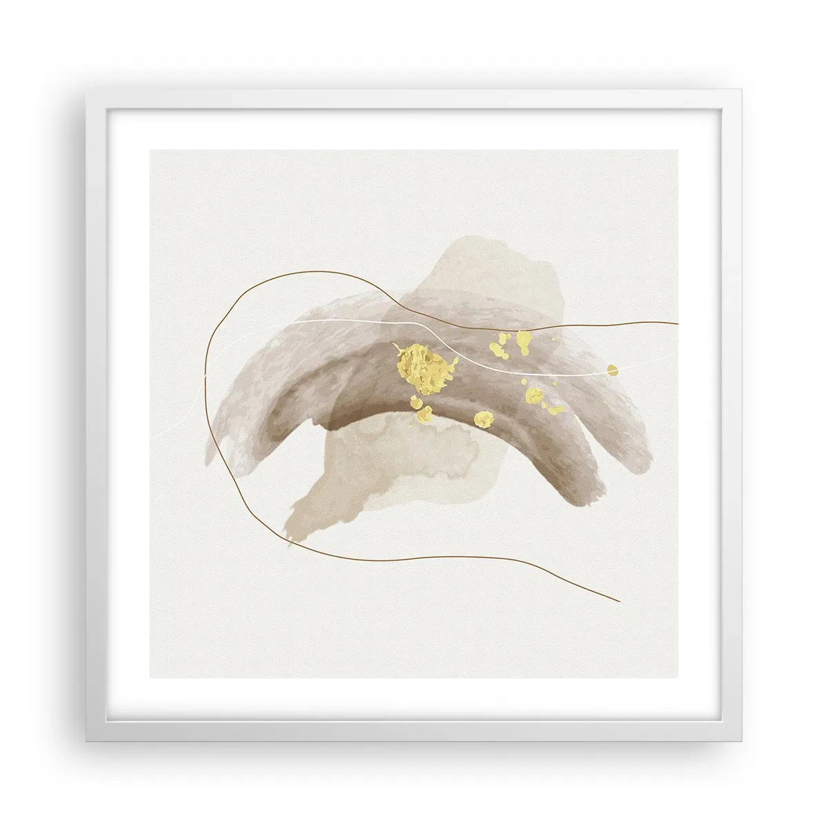 Poster in einem weißen Rahmen - Im Weltraum begegnet - 50x50 cm