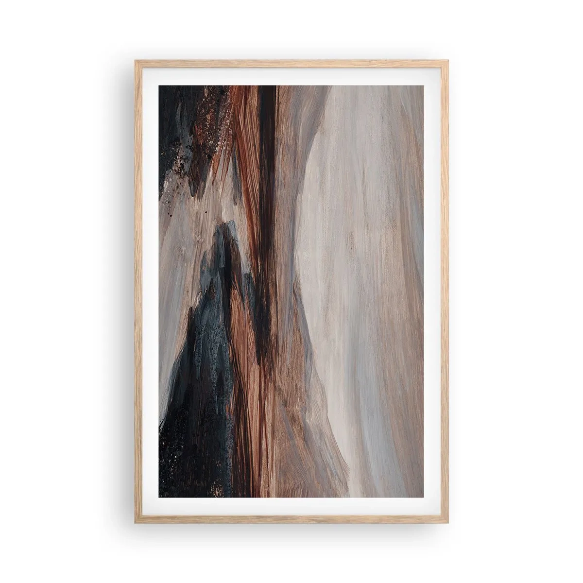 Poster in einem Rahmen aus heller Eiche - Ruhiges Tal - 61x91 cm