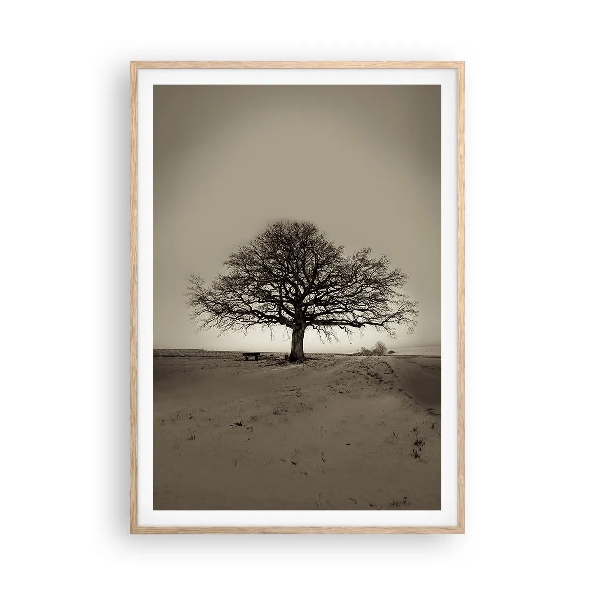 Poster in einem Rahmen aus heller Eiche - Von hier zu Ewigkeit - 70x100 cm