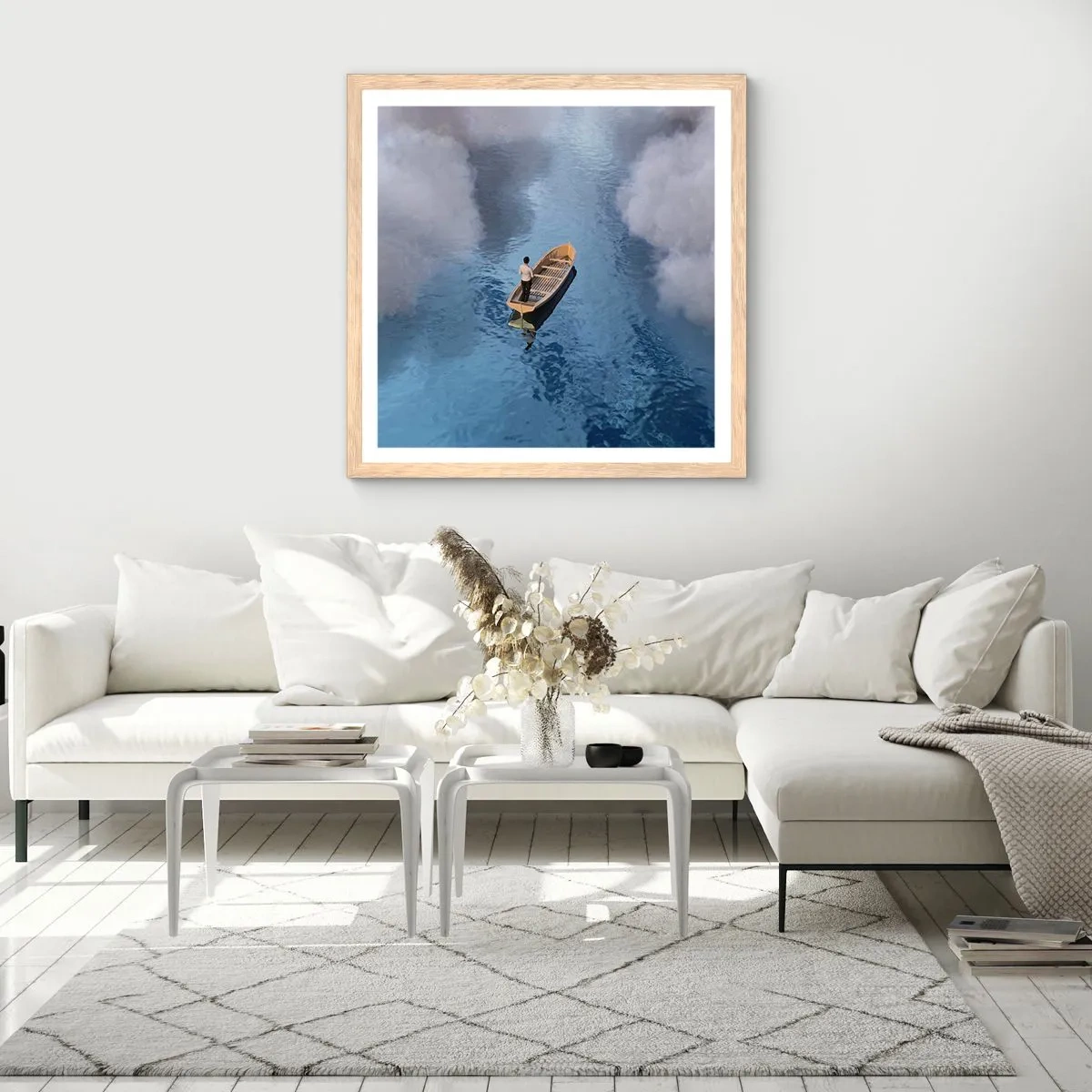 Poster in einem Rahmen aus heller Eiche - Leben – Reise – unbekannt - 40x40 cm