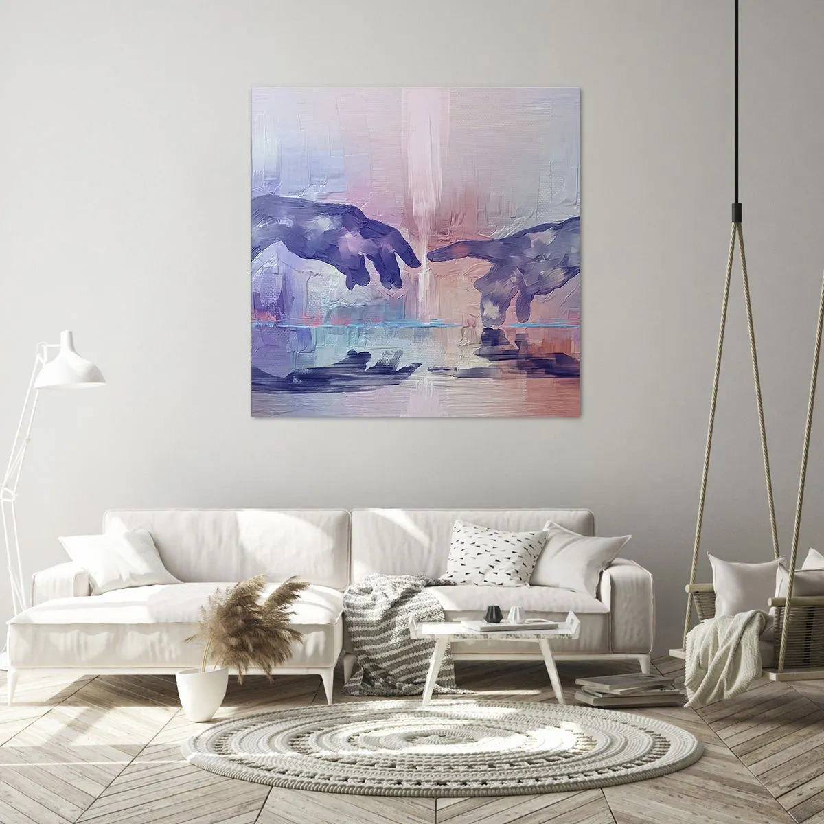 Bild auf Leinwand - Leinwandbild - Göttlicher Funke des Lebens - 30x30 cm