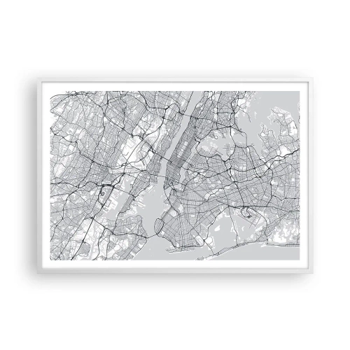 Poster in einem weißen Rahmen - Die Anatomie einer Metropole - 100x70 cm