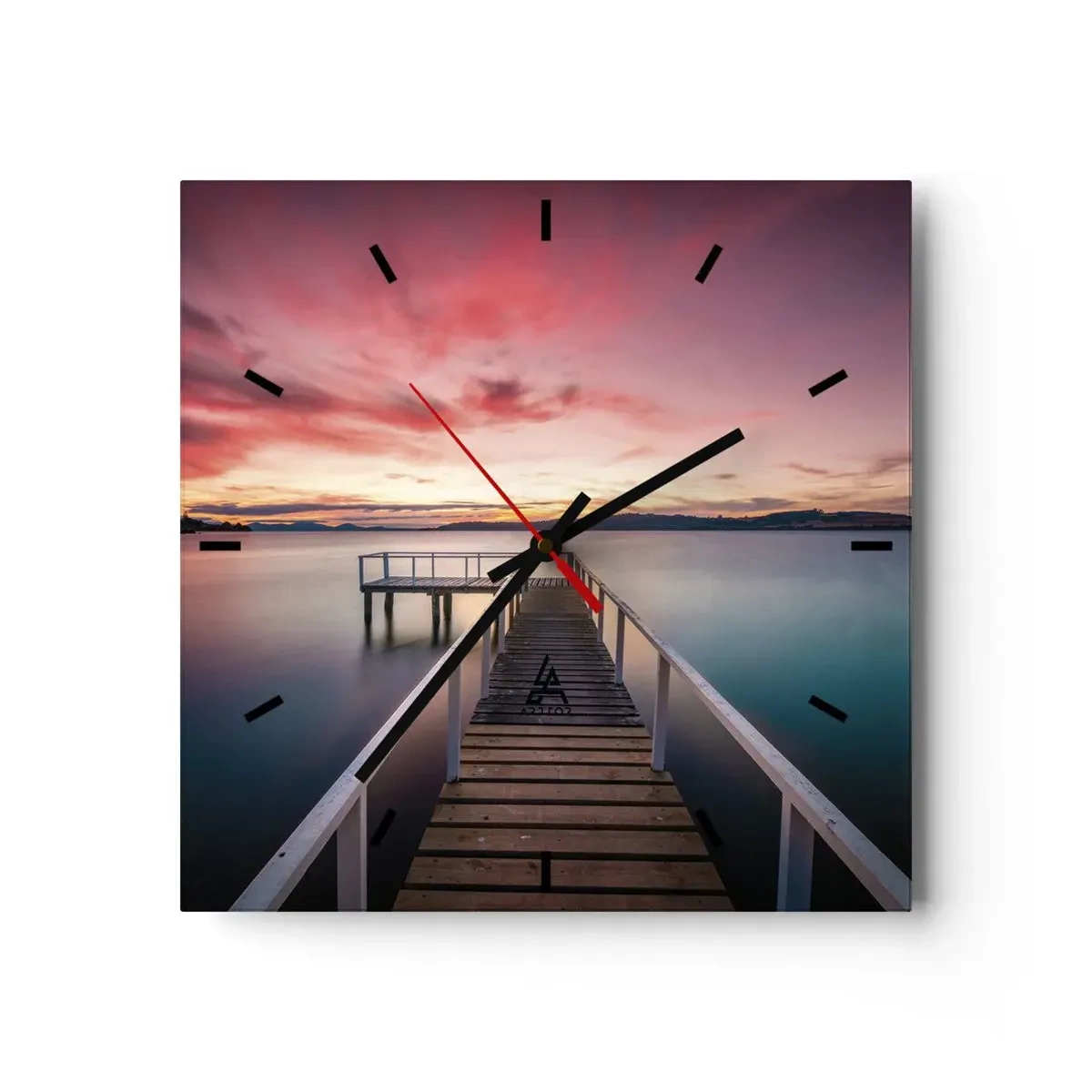 Wanduhr - Glasuhr - Die sanfte Flamme des Abends - 40x40 cm