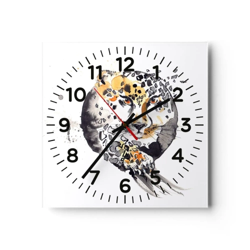 Wanduhr - Glasuhr - Raubtierschönheit - 30x30 cm