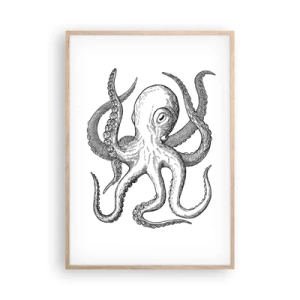 Poster in einem Rahmen aus heller Eiche - Mit den Wellen tanzen - 70x100 cm