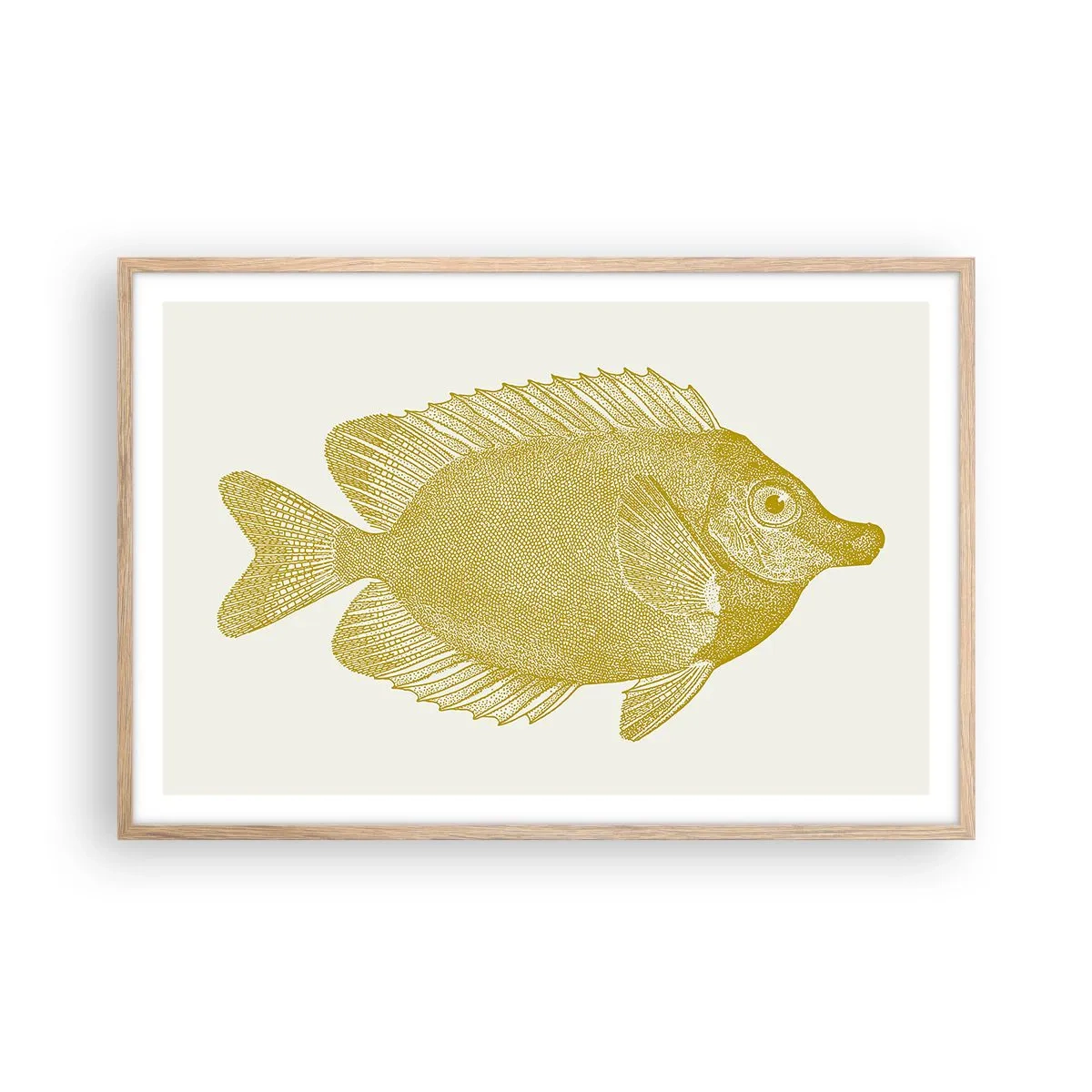 Poster in einem Rahmen aus heller Eiche - Fisch und das war’s - 91x61 cm