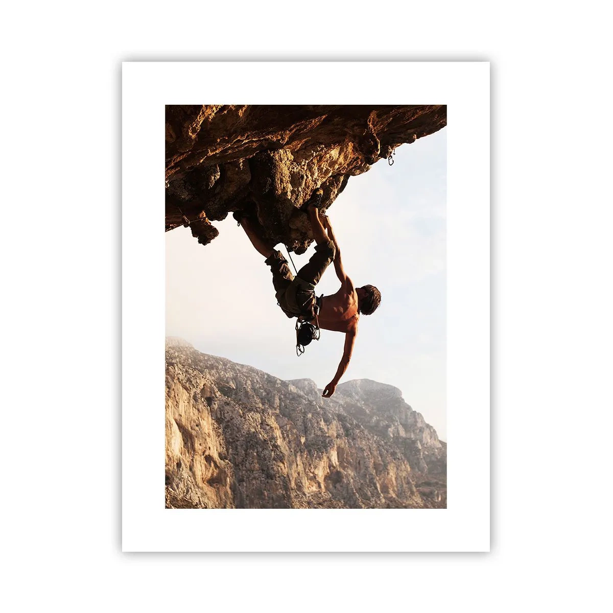 Poster - Die Welt ist in einer Hand auf einem Felsblock geschrumpft - 30x40 cm