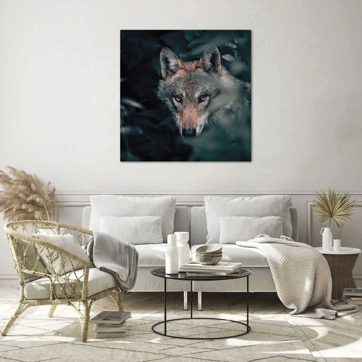 Glasbild - Bild auf glas - Jäger - 70x70 cm