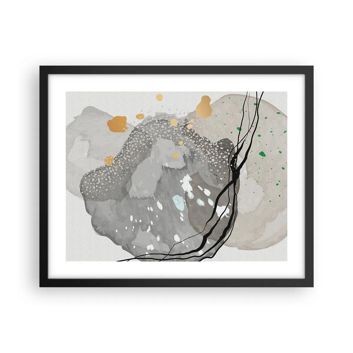 Poster in einem schwarzem Rahmen - Organische Komposition - 50x40 cm