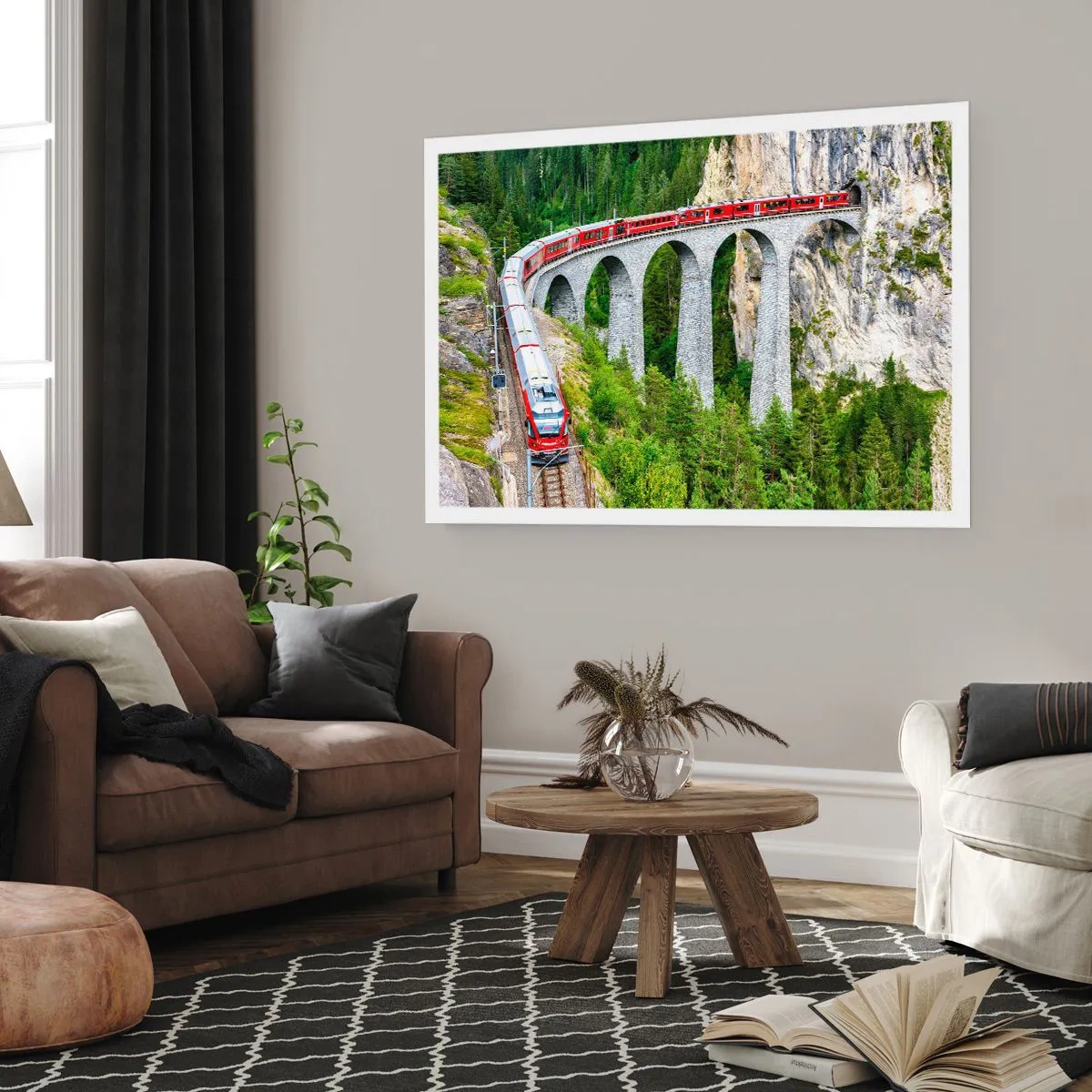 Poster - Eisenbahn für Bergblick - 70x50 cm