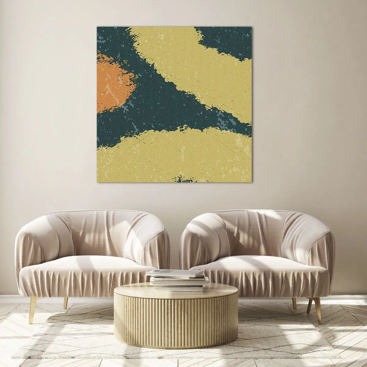 Glasbild - Bild auf glas - Abstraktion – langsame Bewegung - 60x60 cm