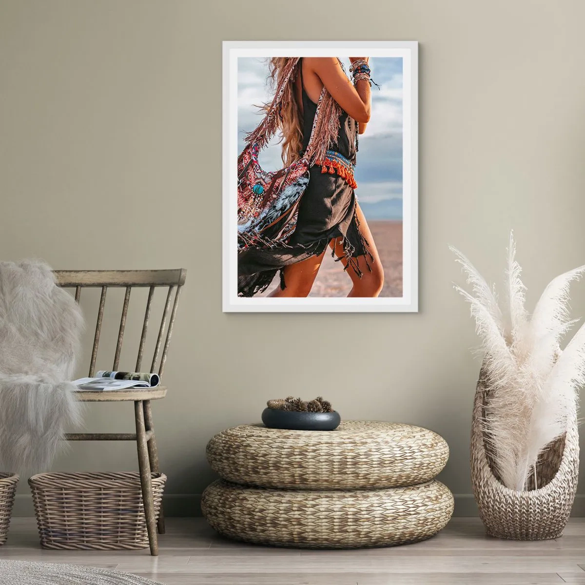 Poster in einem weißen Rahmen - Das Mädchen des Schamanen - 50x70 cm