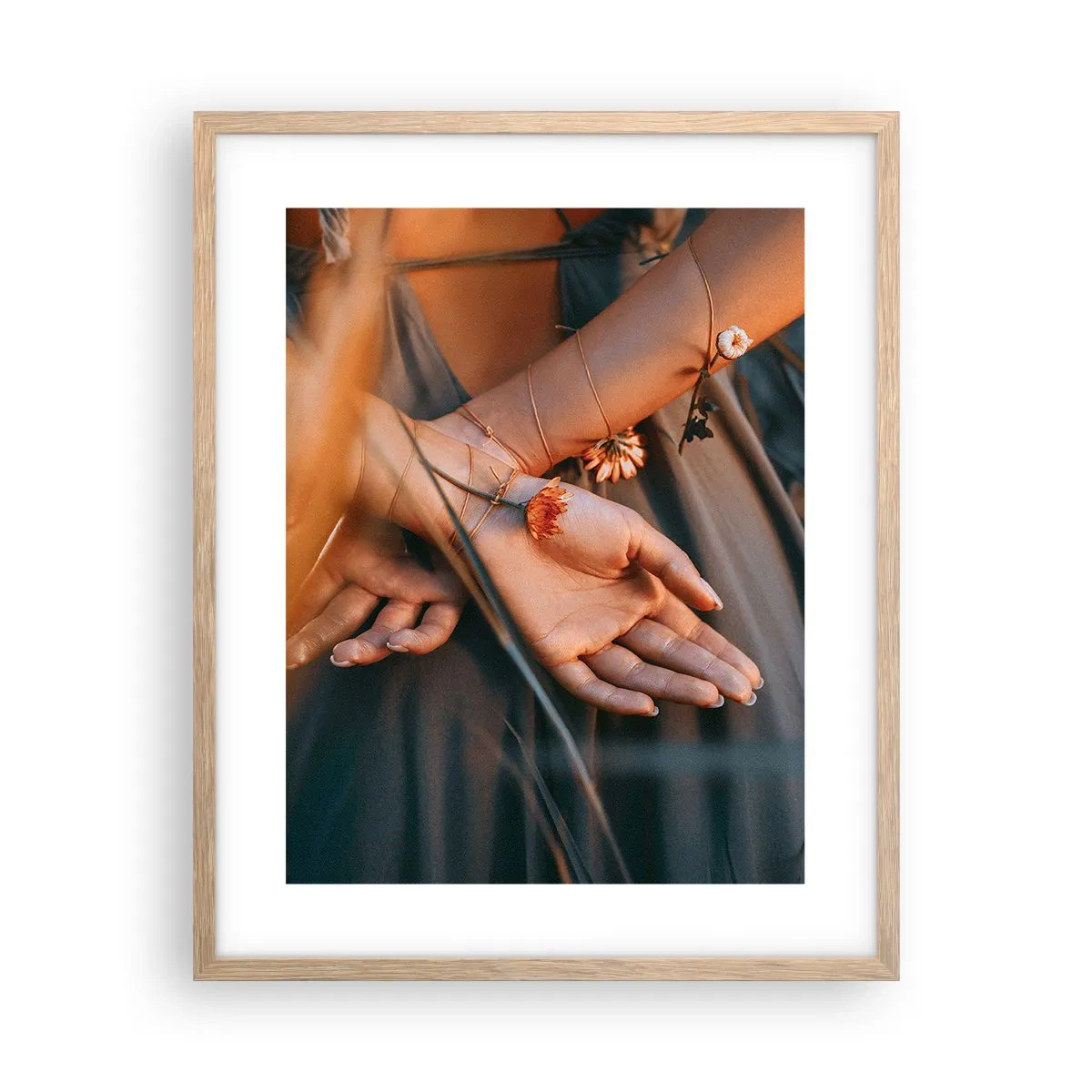 Poster in einem Rahmen aus heller Eiche - Verbunden mit der Natur - 40x50 cm