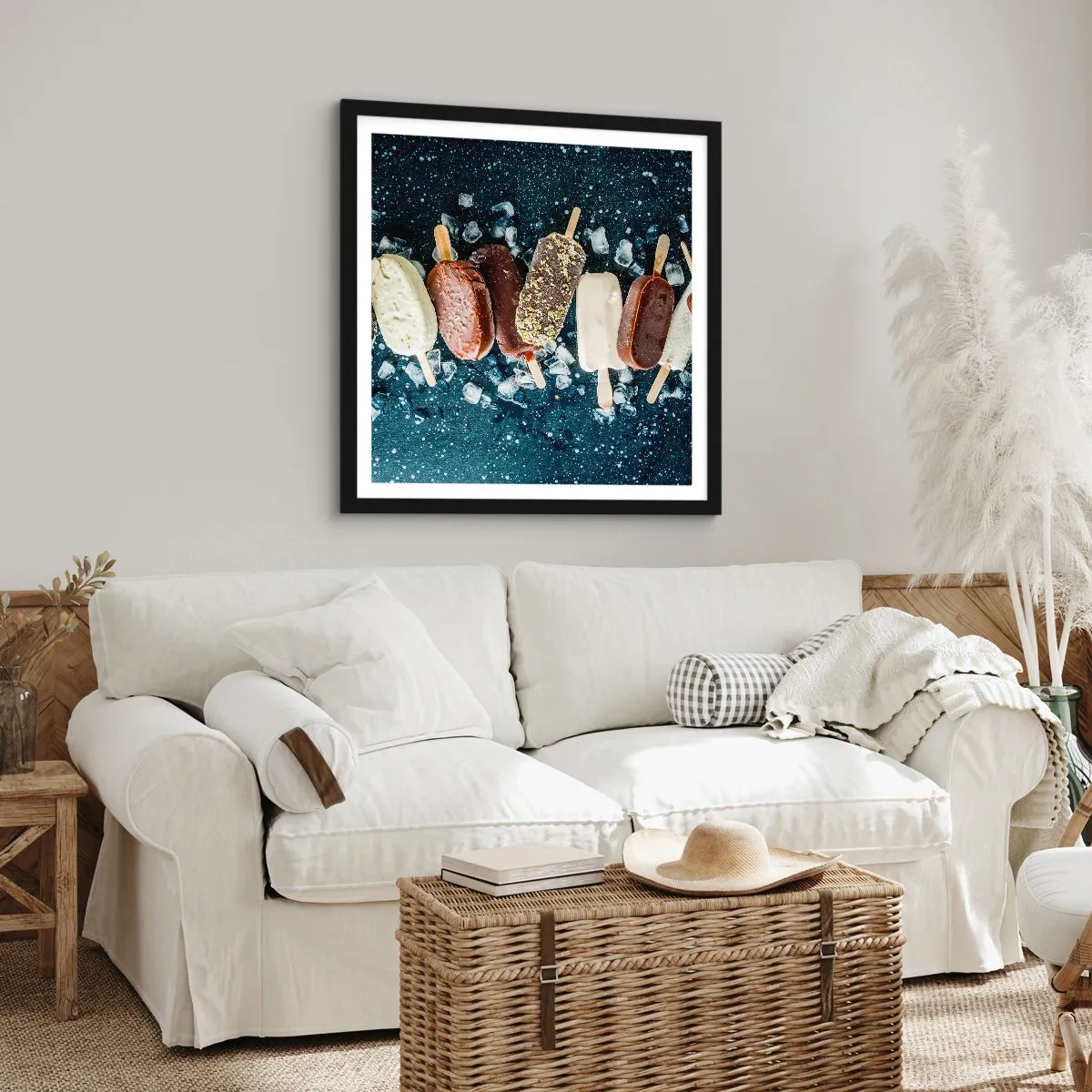 Poster in einem schwarzem Rahmen - Geschmack des heißen Sommers - 60x60 cm