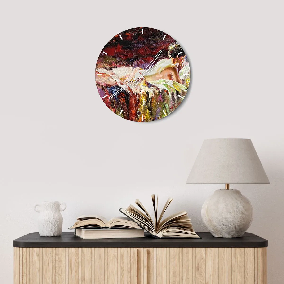 Wanduhr - Glasuhr - Venus in Gedanken - 30x30 cm