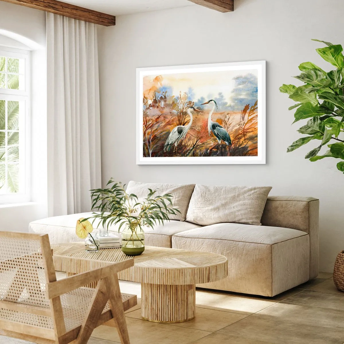 Poster in einem weißen Rahmen - Wohin im Herbst? - 91x61 cm