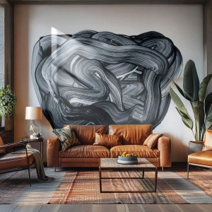 Selbstklebende Fototapete Deluxe Sticker - Es ist nicht so einfach - Abstraktion, Grafik, Schwarz und weiß - 250x175 cm