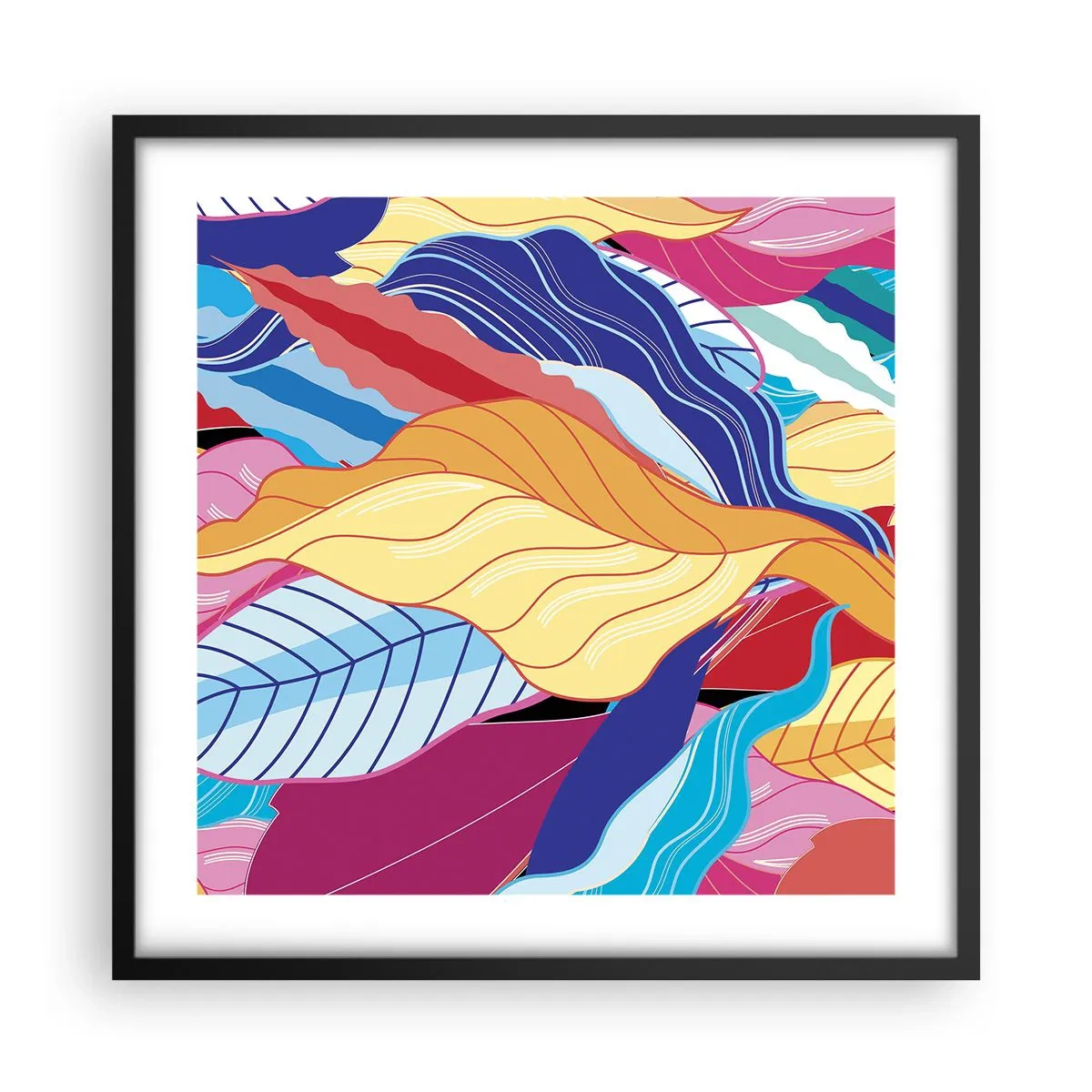 Poster in einem schwarzem Rahmen - Buntes Durcheinander - 50x50 cm