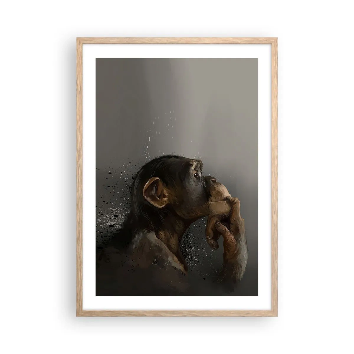 Poster in einem Rahmen aus heller Eiche - Sicherlich ein Denker - 50x70 cm