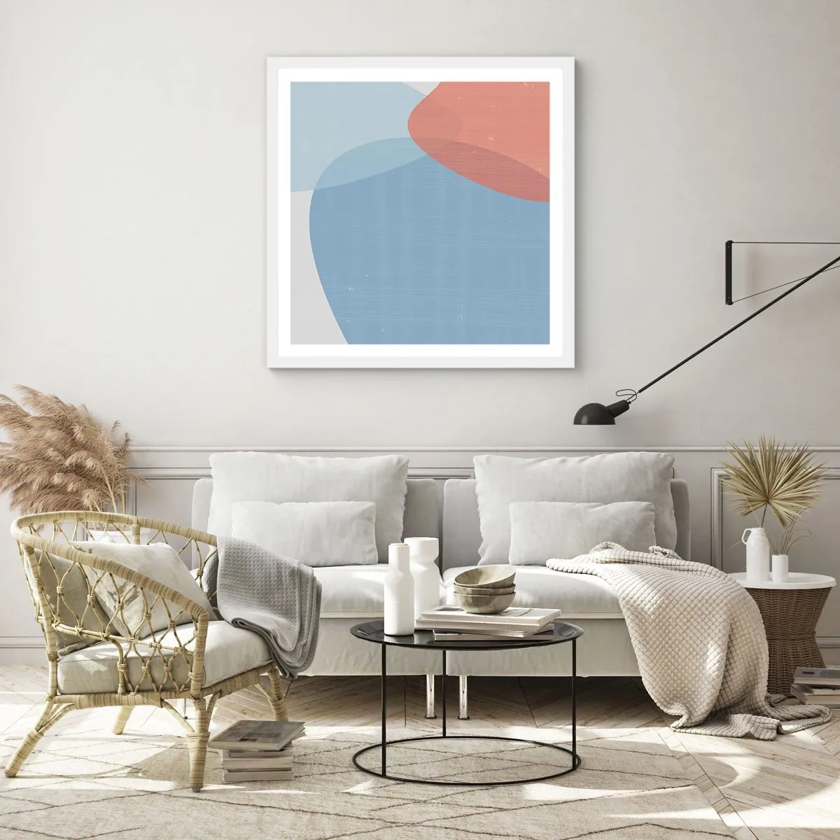 Poster in einem weißen Rahmen - Pastellbeziehungen - 30x30 cm