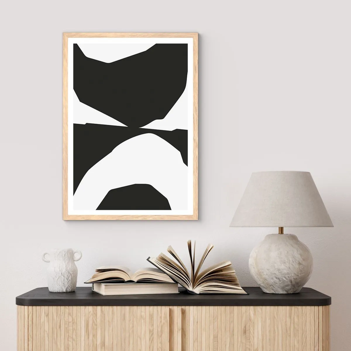 Poster in einem Rahmen aus heller Eiche - Positiv negativ - 50x70 cm