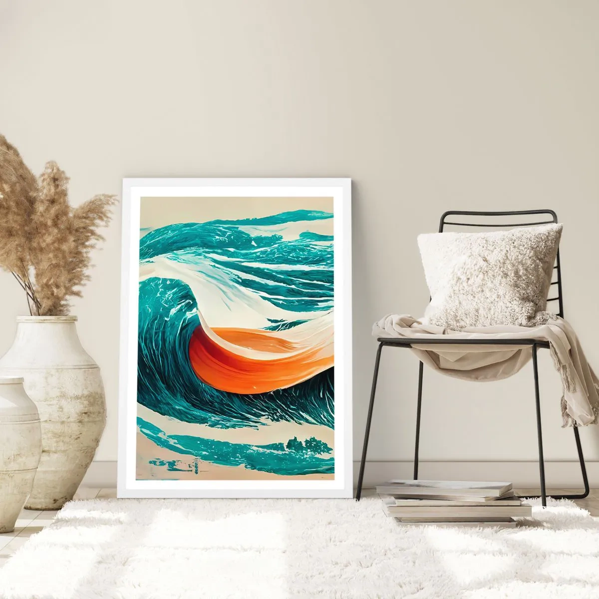 Poster in einem weißen Rahmen - Traum eines Surfers - 70x100 cm