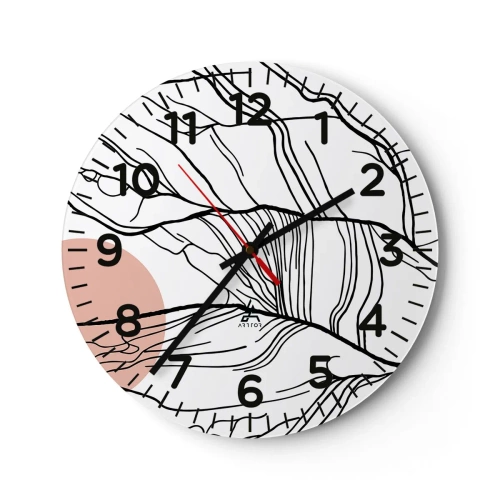 Wanduhr - Glasuhr - In einem Netz aus Zweigen - 40x40 cm
