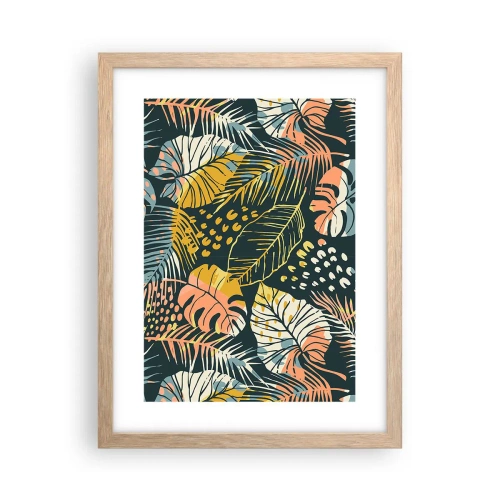 Poster in einem Rahmen aus heller Eiche - Grüne Fantasie - 30x40 cm