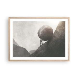 Poster in einem Rahmen aus heller Eiche - Ich glaube wider alle Hoffnung - 70x50 cm