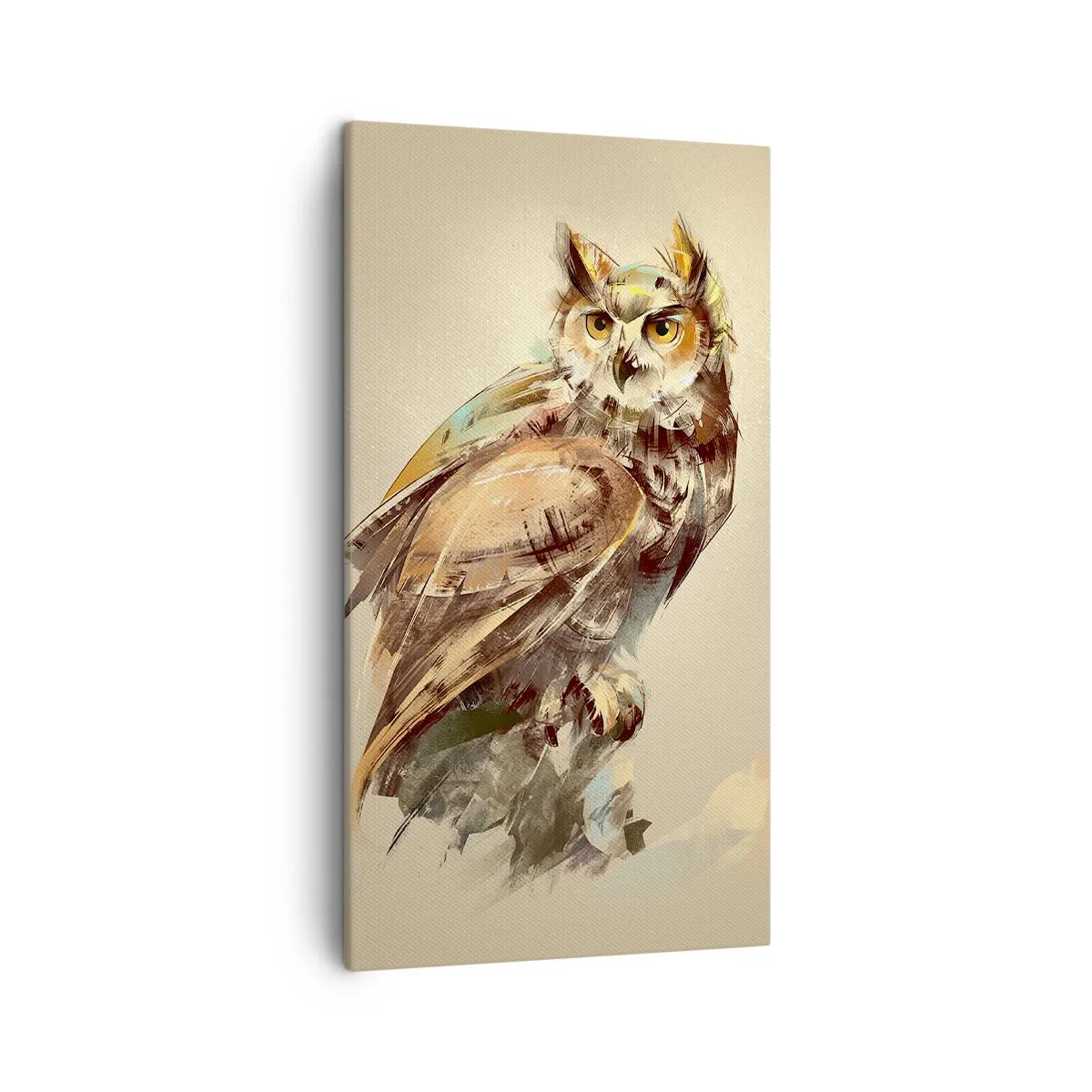 Bild auf Leinwand - Leinwandbild - Die klügste Eule - bestätigt den Eichenwald - 45x80 cm