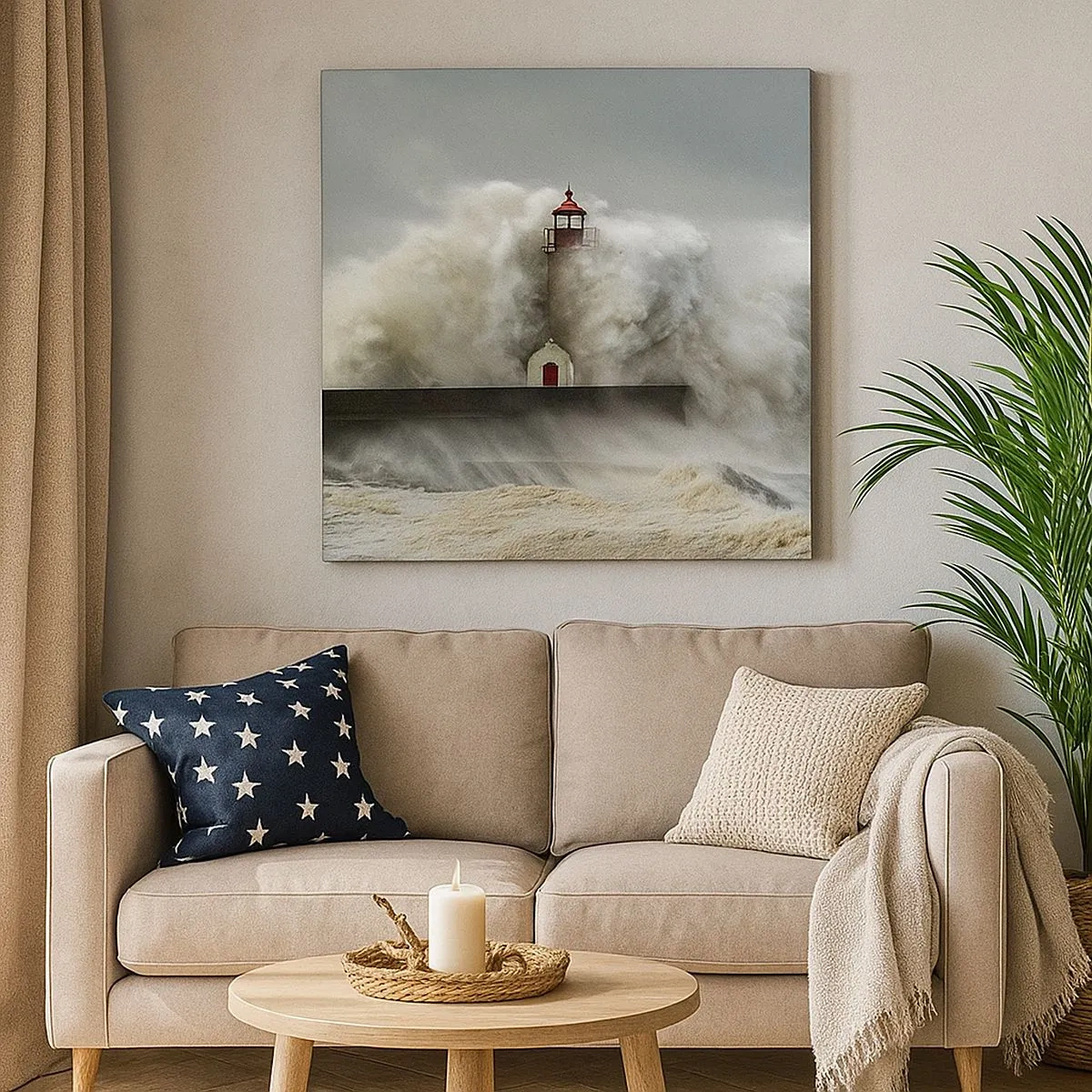 Bild auf Leinwand - Leinwandbild - Die Wut des Ozeans - 30x30 cm