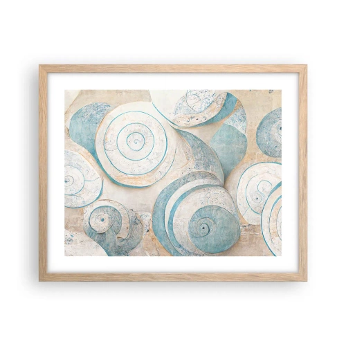 Poster in einem Rahmen aus heller Eiche - Was verbirgt sich in der Muschel? - 50x40 cm