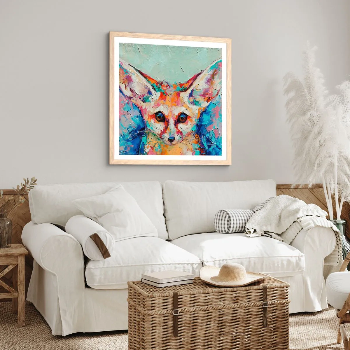 Poster in einem Rahmen aus heller Eiche - Bist du bereit für mich? - 50x50 cm