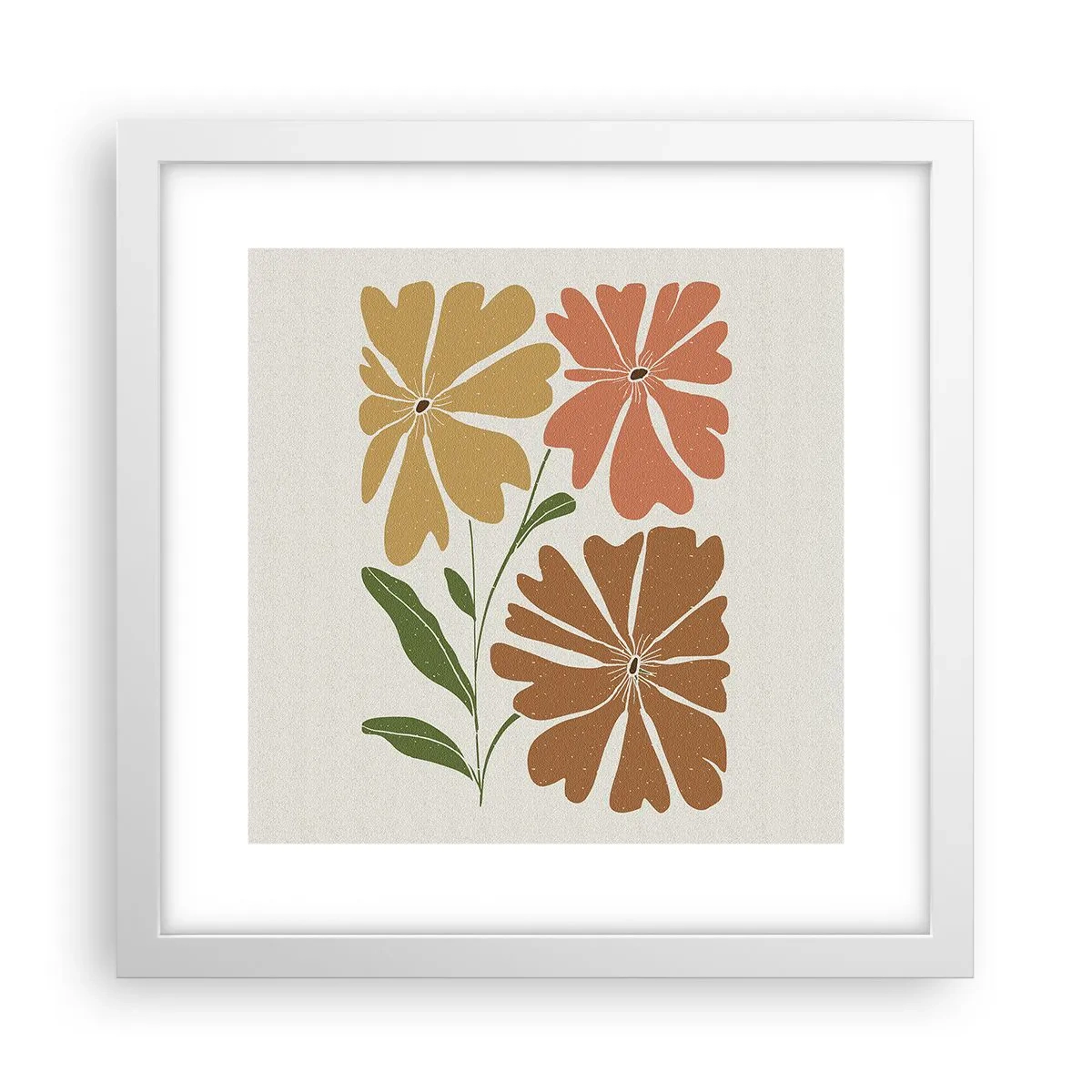 Poster in einem weißen Rahmen - Natur und Geometrie - 30x30 cm